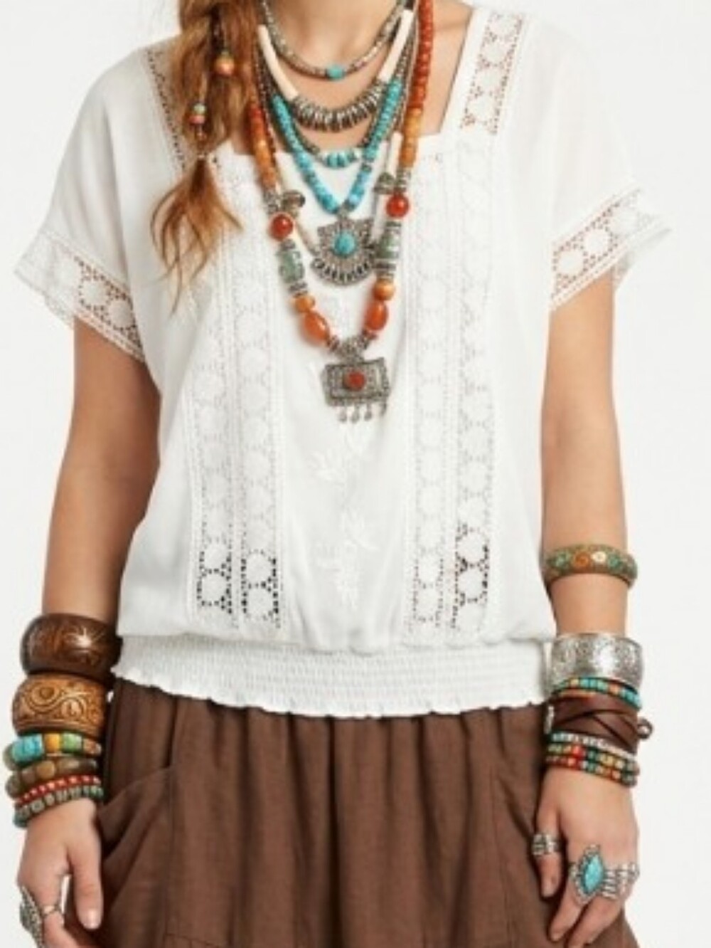 White Lace And Embroidery Boho Romantic